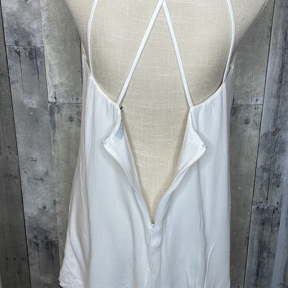 LUSH women’s sleeveless top with embroidery at top and along hem. Open back. EUC - Picture 6 of 11